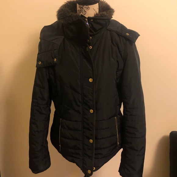 H&M Jackets & Blazers - Winter blue coat size 10 ( Medium)